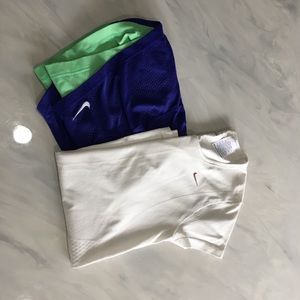 White nike drifit workout shirt gold running m